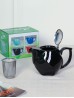 Porcelain Teapot in Black w/ Lid & Infuser 750ML With Gift Box